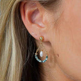 Dark Apatite Pearl Earring