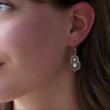 Soft Rose-Blue Beaded Earring