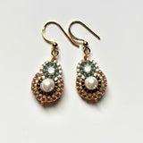 Soft Rose-Blue Beaded Earring
